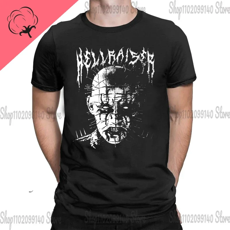 Hellraiser - Pinhead graphic vintage t shirt anime custom t shirts blank t-shirts plain black tshirt men