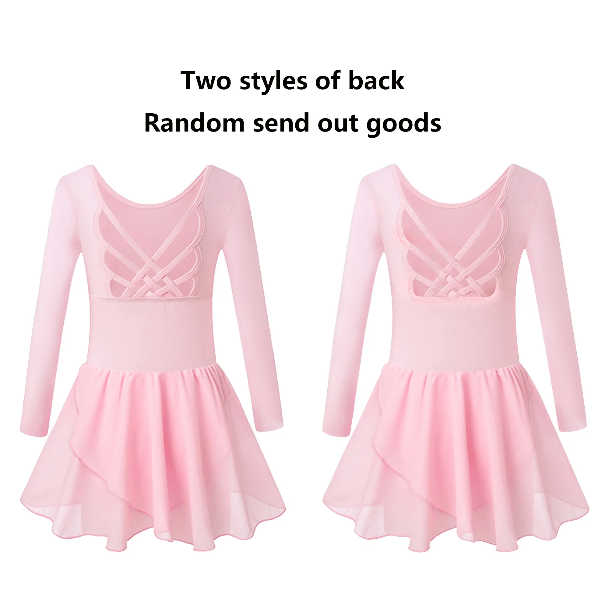 Justaucorps de Ballet à manches longues pour filles avec jupe, robe de danse de Ballet pour tout-petits, dos creux papillon mignon
