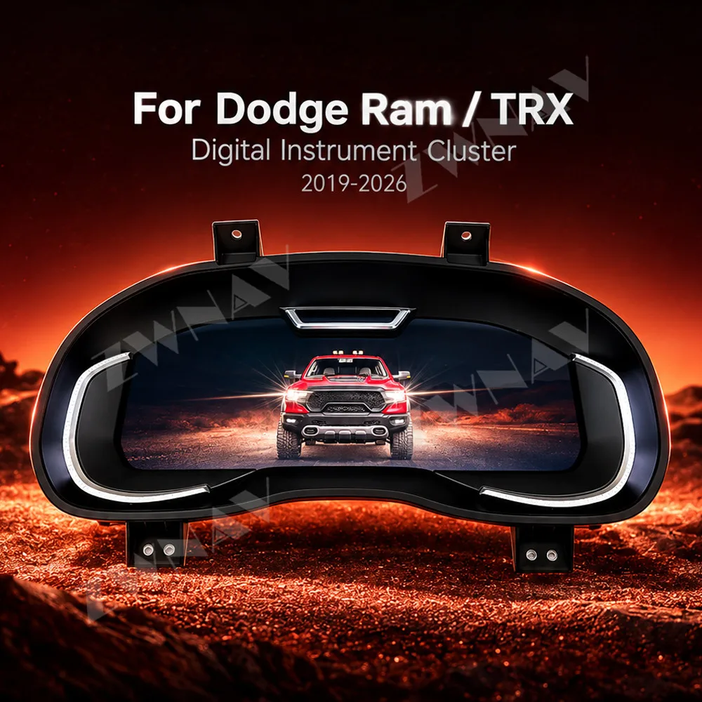 Full LCD Digital Instrument Cluster For Dodge Ram 1500 2019-2026 Ram TRX 2020-2026 Speedometer Dashboard Virtual Driving Display