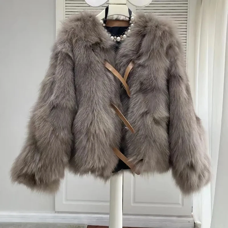 Veste coréenne élégante en fausse fourrure pour femme, manteau épais et chaud, manches longues, décontracté, col rond, bureau, vêtements d'extérieur courts, automne hiver