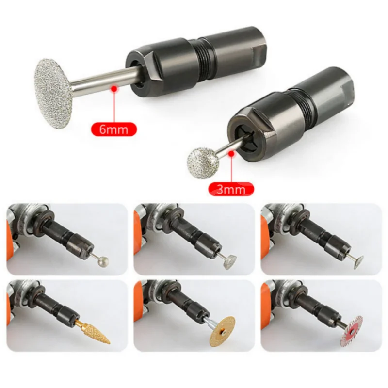 3mm/6mm Angle Grinder Modified Adapter Straight Grinder Chuck Angle Grinder Converter Power Tools Accessories