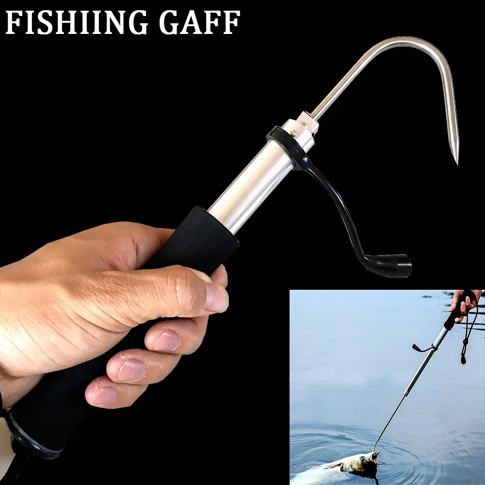 

Portable Squid Gaff Hook Stainless Steel Corrosion Preventive Retractable Hook EVA Handle Sea Fishing Accessories 64cm-116cm