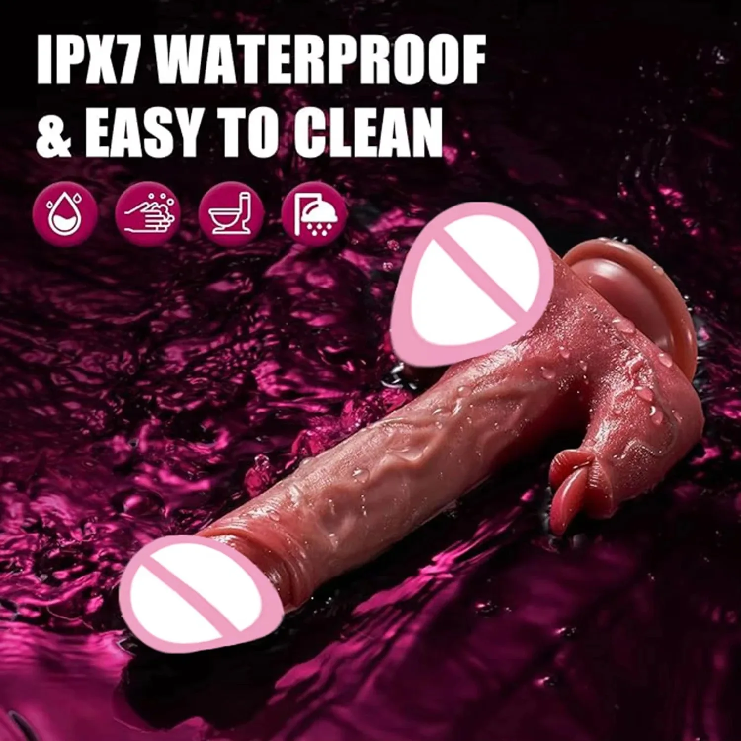 Dildo  Rechargeable 8.9-inch Vaginal Vibrator Dildo with 9 Thrust & Vibration Modes Warm G-spot Stimulator Powerful Suction Cup Lithium Battery Adult Sex Toy for Men & Women image 5