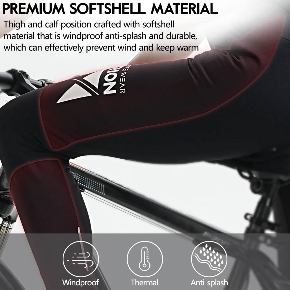RION Cycling Pants Men MTB Bicycle Trousers Thermal Fleece Road Bike Clothes Italian Dolomiti Pad 8H Long Distance Autumn Winter
