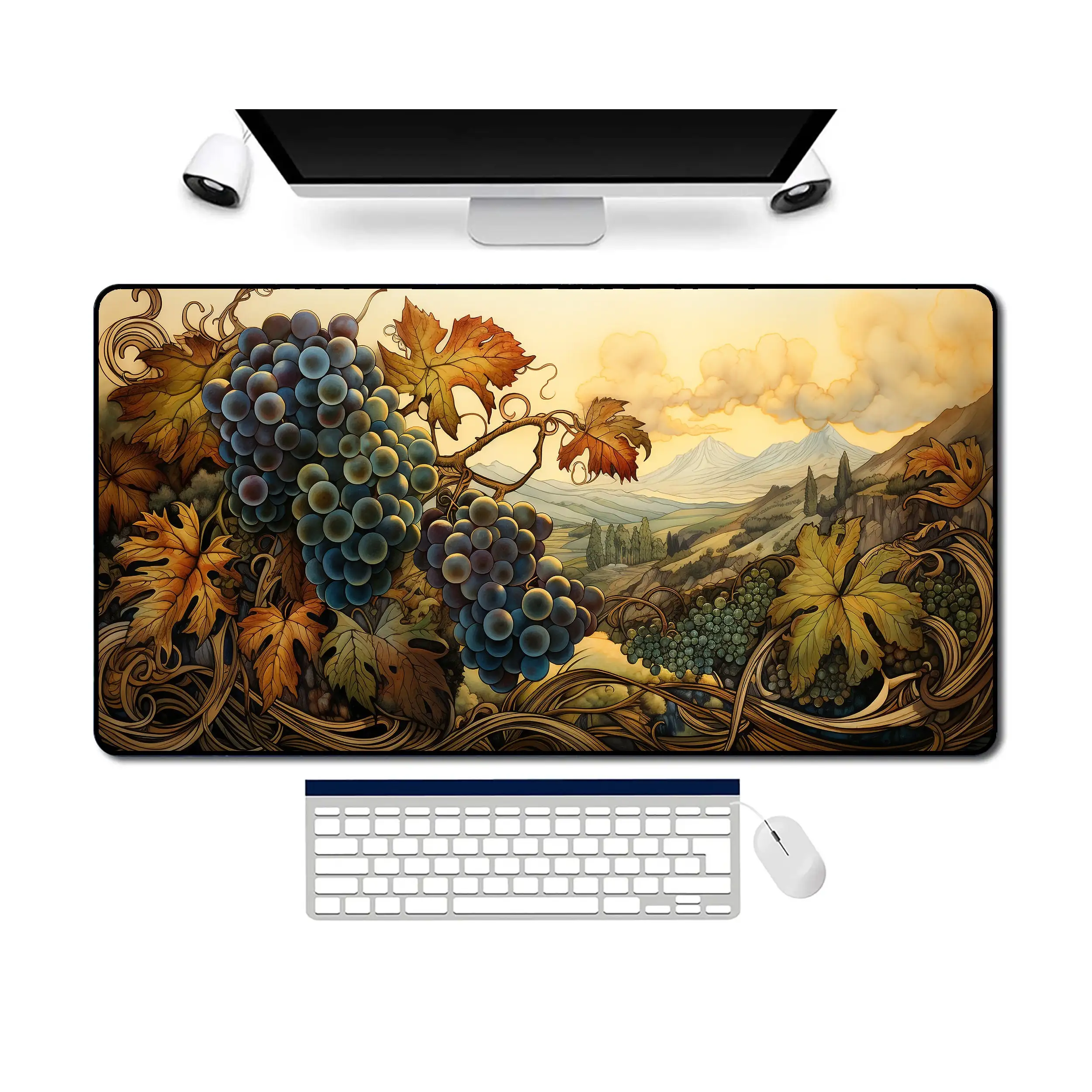 Vineyard Desk Mat, Non-slip Waterproof Gaming Mouse Pad, Office and Gaming Desk Decoration Mat, A Perfect Gift for Friends.