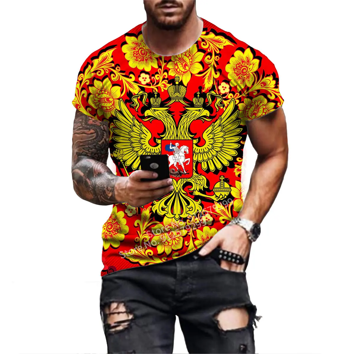 New Russia T-shirt Russia Flag Casual Short Sleeve O-neck Fashion Funny Russia Map Pattern 3D T Shirt Men/woman Tees