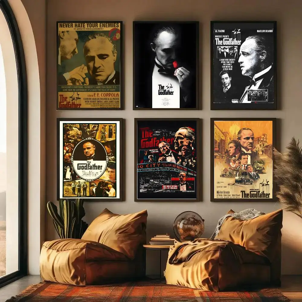 Classic Movie T-The G-Godfather Poster Self-adhesive Art Waterproof Paper Sticker Coffee House Wall Decor