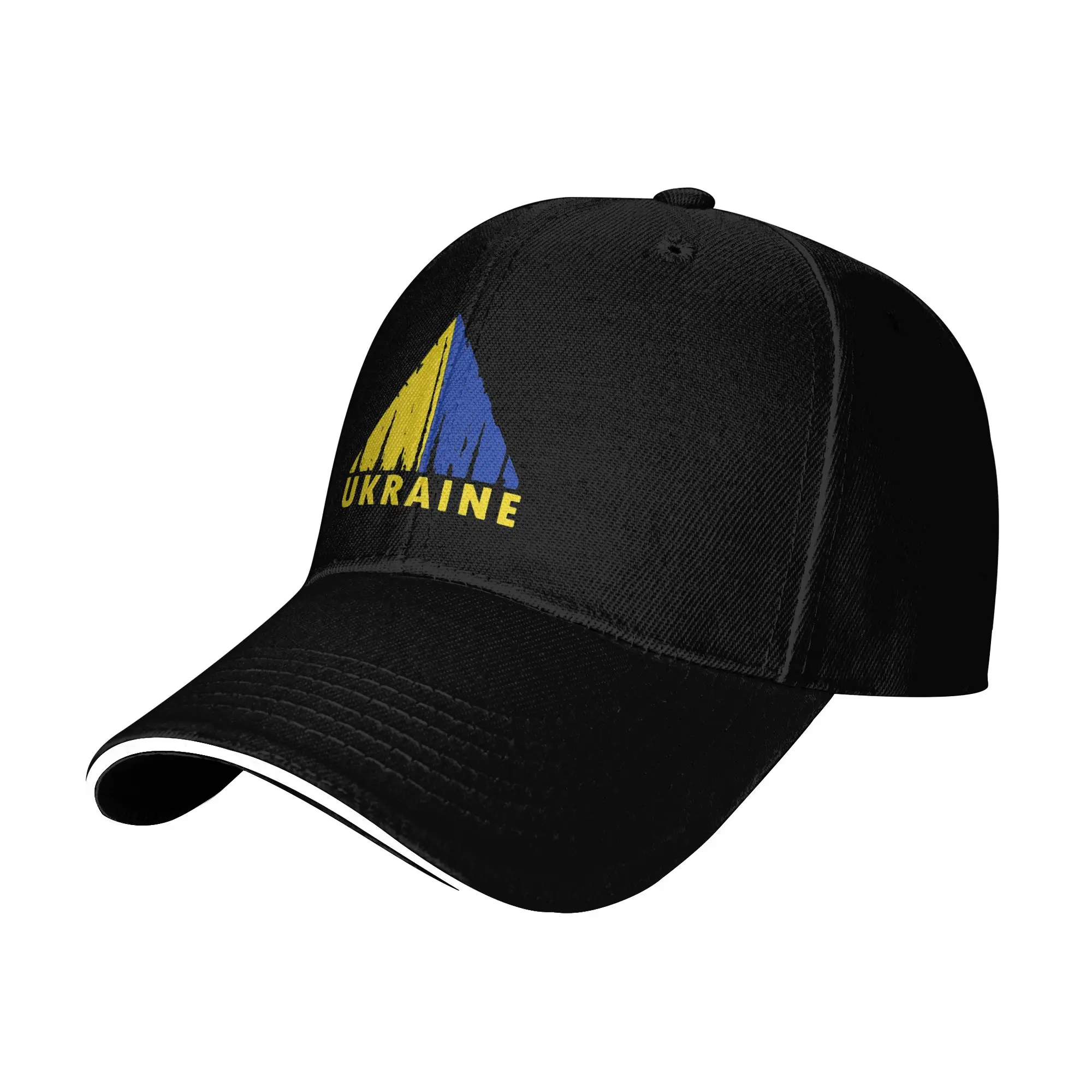 Ukraine Logo Designing Flag Yellow Blue Moutain Black Summer Baseball Caps For Mens  Printing Male Beach Sun Hat Trucker Cap