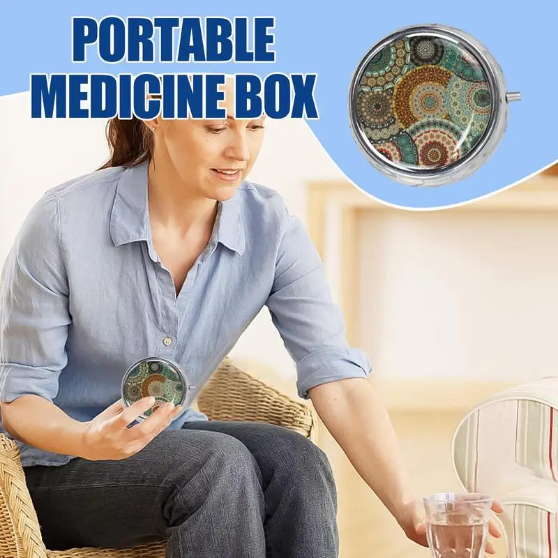 Portable Pill Case 3 Compartments Portable Pill Container Compact Medication Storage Supplement Container for Pocket Purse