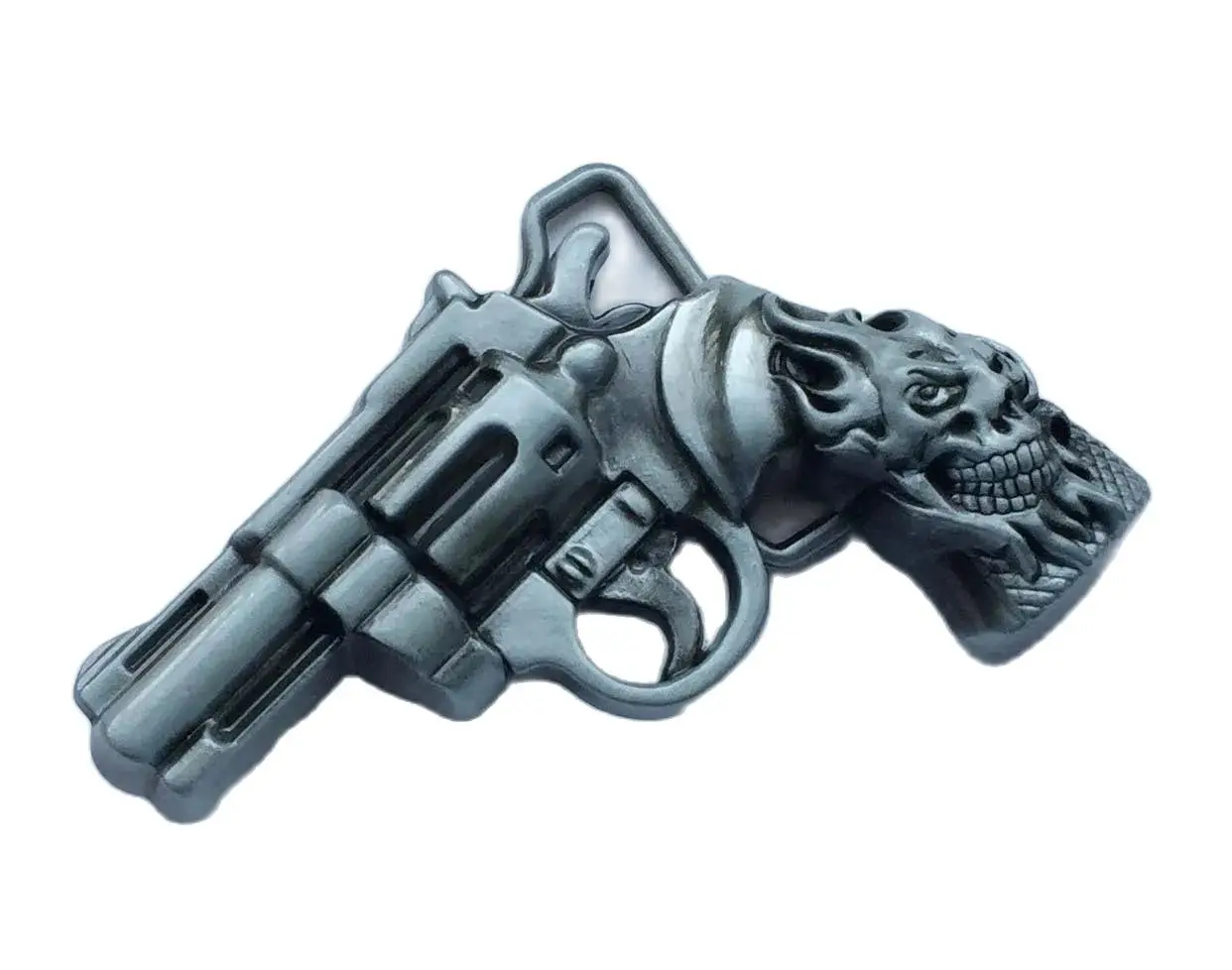 Western Cowboy Gun Skull DIY Belt Buckle for 4cm wideth belt with continous stock