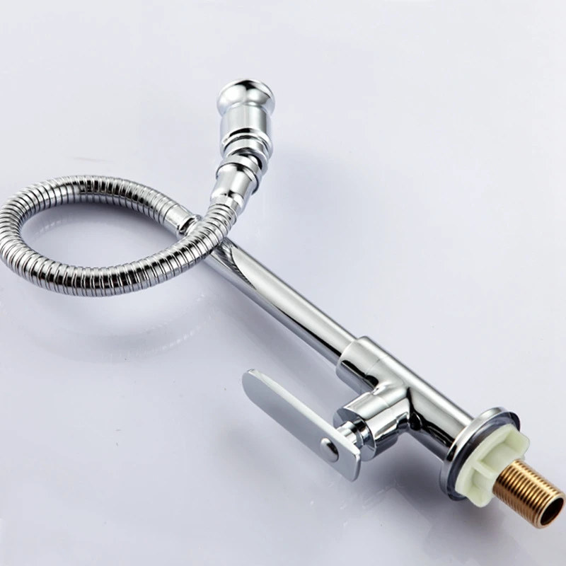 Kitchen Tap 360° Rotatable Kitchen Tap Flexible Single Cold Tap Chrome Rinsing Shower Swivel Kitchen Tap Brass