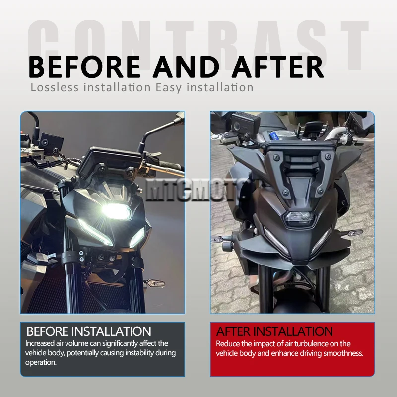 Motorcycle Accessories Front Spoiler Kit Front Spoiler For Yamaha MT07 MT-07 MT 07 Downforce Winglet Aerodynamic Wing 2025 2026