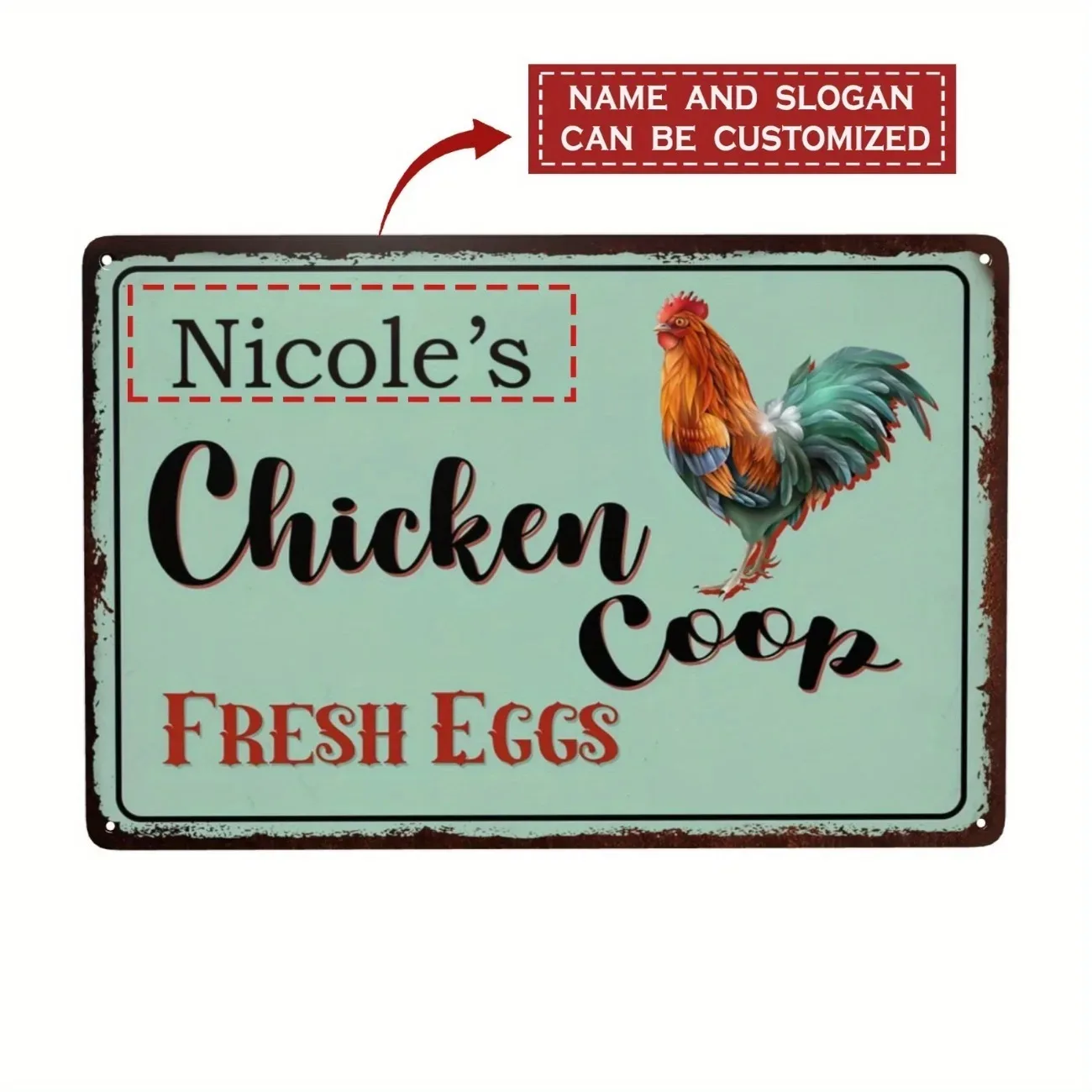 Custom Text Chicken Coop Sign Personalized Farm & Urban Home Wall Decor Plaque