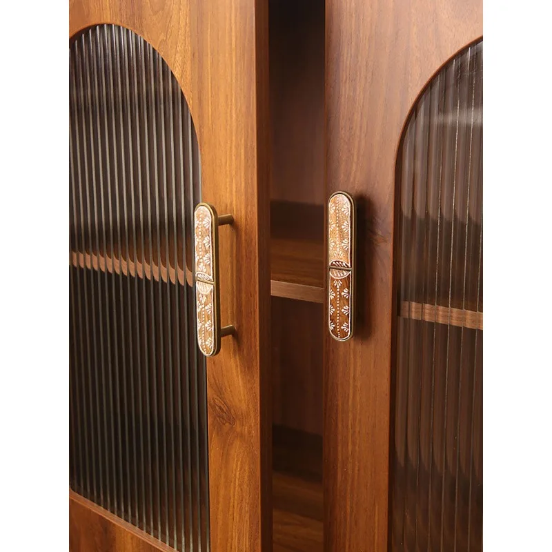 Vintage Cabinet Pulls Medieval Log Wind Solid Wood Hand Painted Brass Cabinet Door Wardrobe Drawer Furniture Hardware Handle