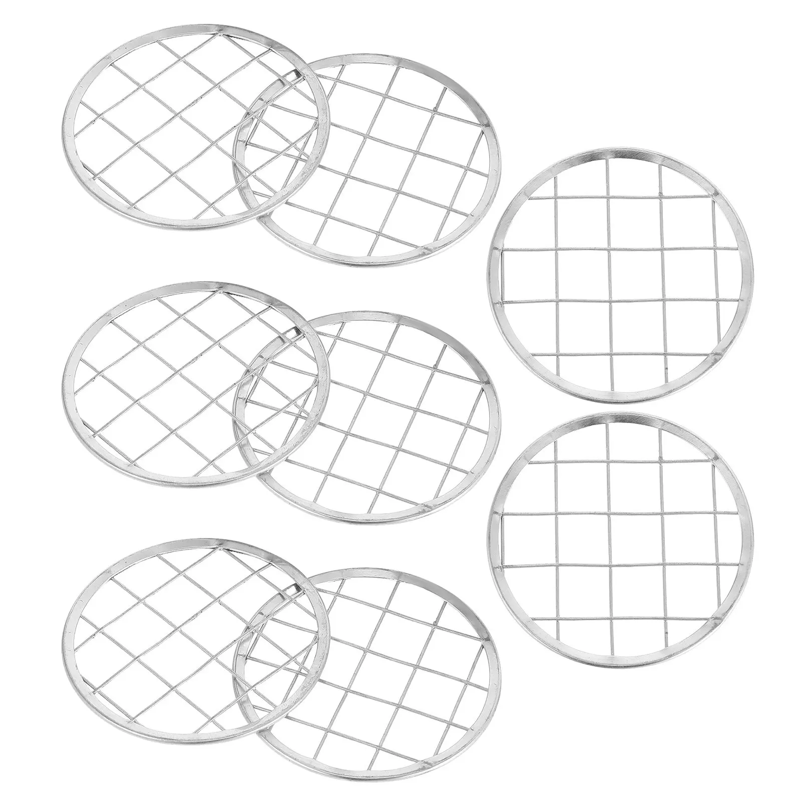8Pcs Mason Jar Flower Frog Lid Inserts Metal Floral Grid Holder Mesh Support for Regular Mouth Canning Jars Flower Arrangement