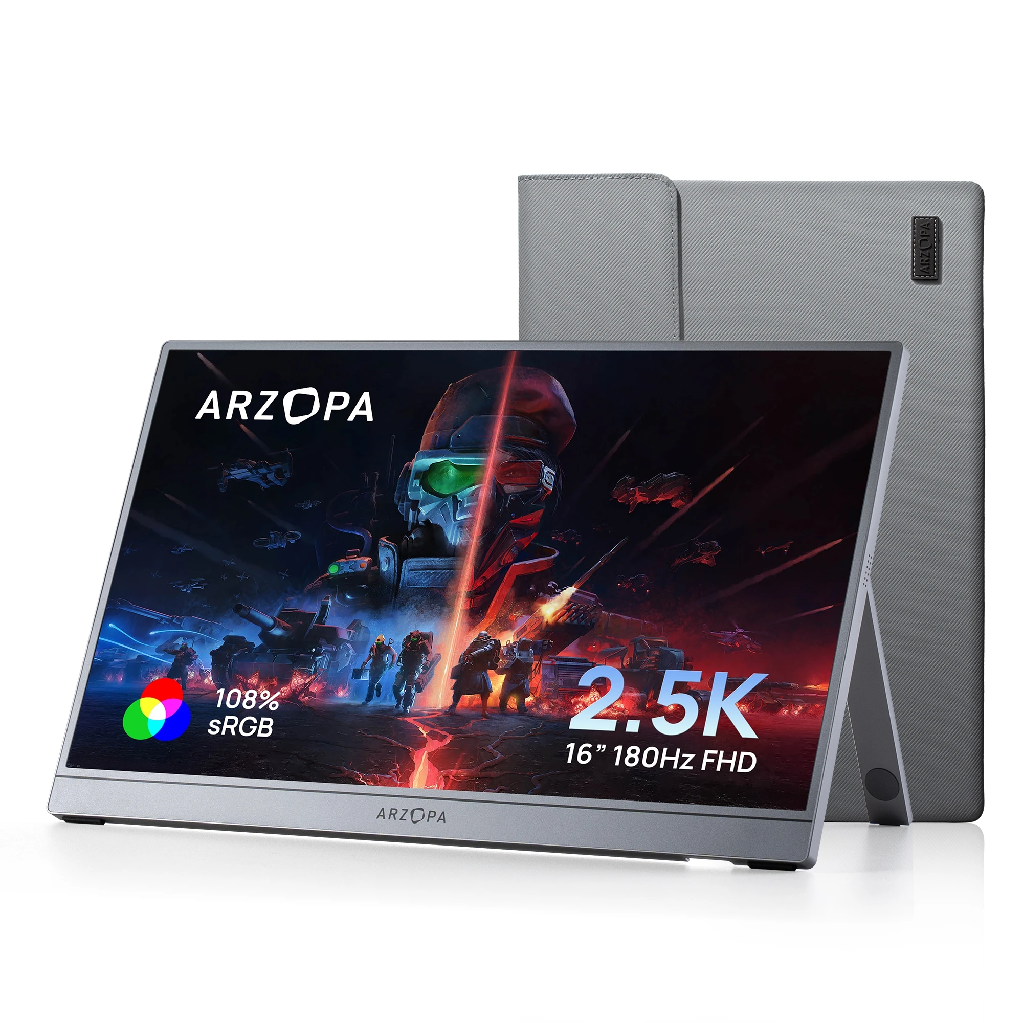 ARZOPA 16.1 pouces 2.5K 180Hz 100% sRGB moniteur de jeu Portable HDR10 deuxième écran d'affichage externe Z3FC gris avec sac ARZOPA 16.1 pouces 2.5K 180Hz 100% sRGB moniteur de jeu Portable HDR10 deuxième écran d'affichage externe Z3FC gris avec sac