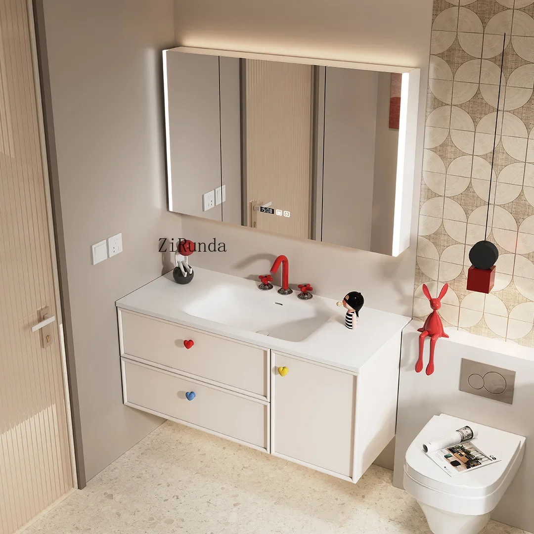 

Комбинированный шкаф для ванной комнаты, керамический встроенный умывальник типа яйца