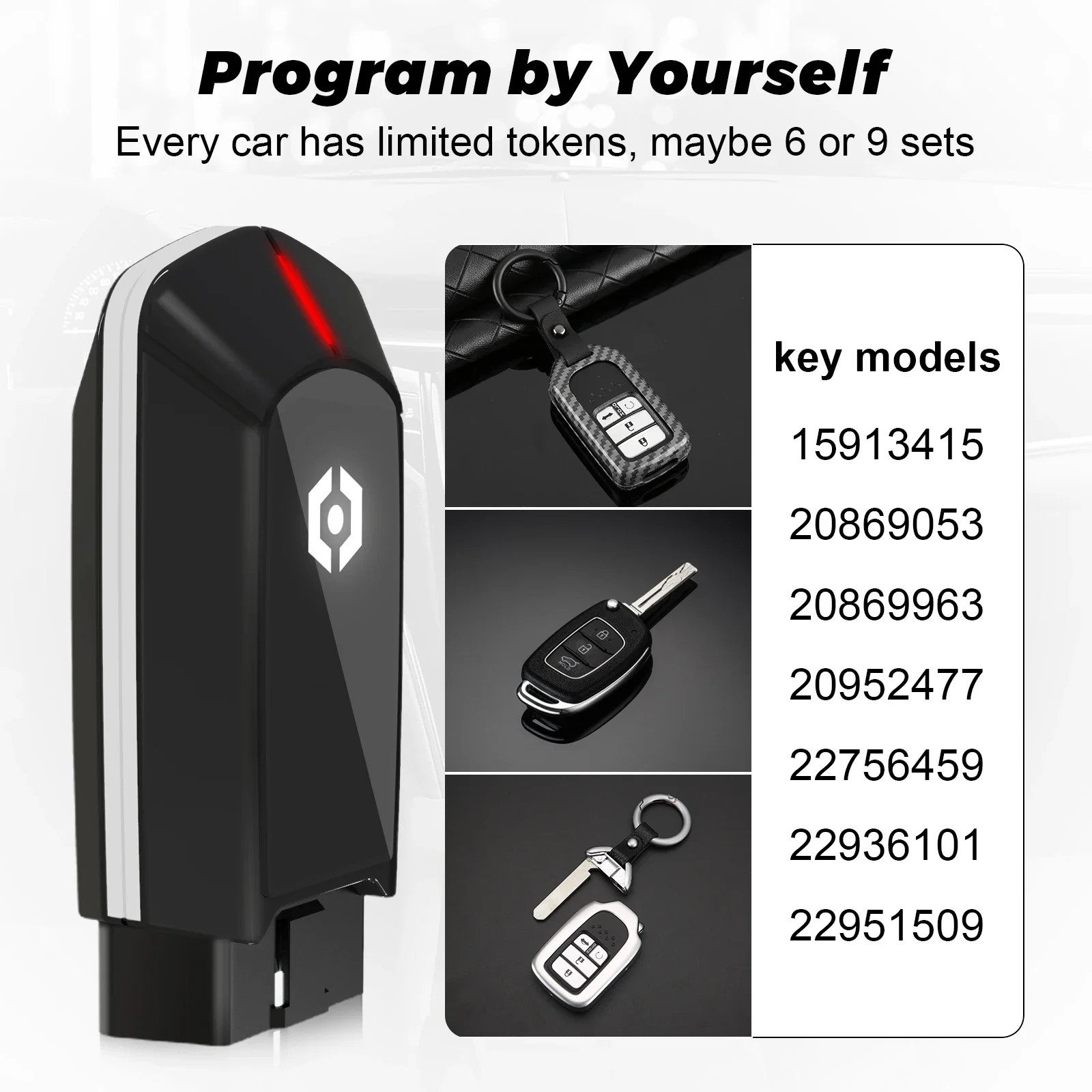 Car FOB Key Programmer, Remote Transponder Keys, Fob Programming Tool for Buick, GMC, Chevrolet, OBDII, Fob, Fob, OBD2 Connector