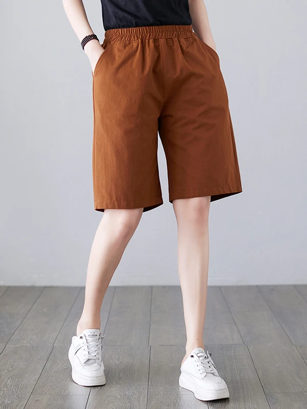 ハイウエストコットンリネンショーツ女性の夏の新スタイル韓国語バージョンプラスサイズ痩身カジュアル多用途ストレートレッグパンツ