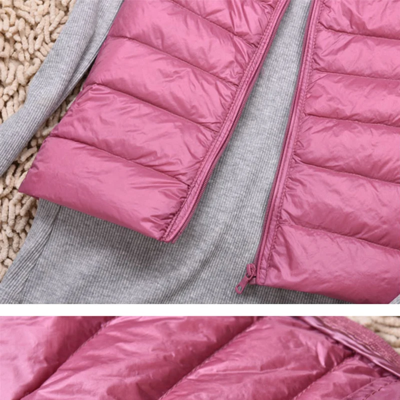 Women\'s Warm Vest Autumn Lightweight Padded Jackets Ultralight Winter Light Quilted Coats Puffer Woman Down Coat