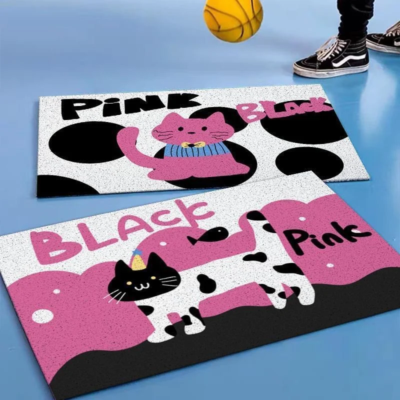 

Silk circle dopamine cute cartoon entry door cat floor mat porch non-slip rubbing soil can be cut door mat wear-resistant carpet