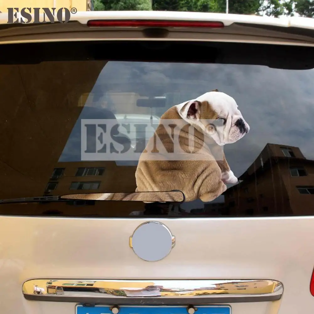 

Car Styling Sharpei Dog Moving Tail Rear Window Wiper Decal Car Body PVC Sticker Car Accessories Vinyl Decal