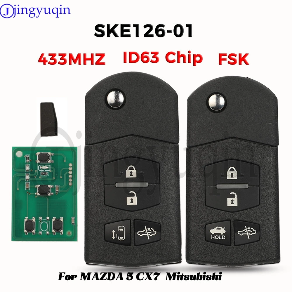 

Jingyuqin 433MHZ ID63 Chip 4BT SKE126-01 Автомобильный Дистанционный ключ для MAZDA 5 CX7 M2 Demio 3 M3 Axela 5 M5 Premacy 6 M6 Atenza 8 M8 MPV