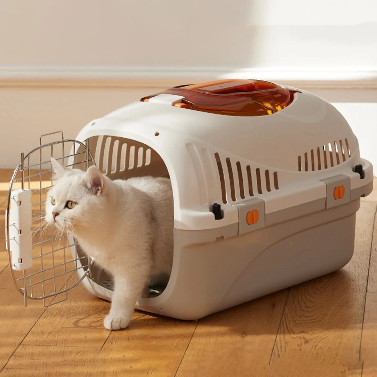 

Hard Sided Cat Carrier Portable Dog Kenne Pet Supplies Breathable Pet Transport Box for Kitten Small Medium Dog Hiking Travel
