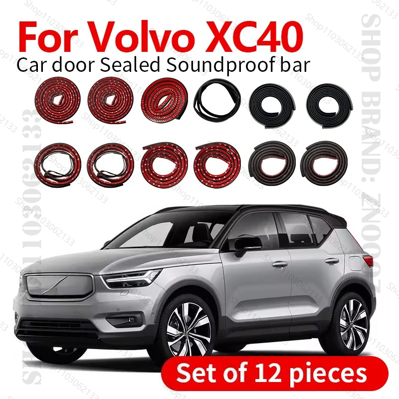 

For Volvo XC40 CMA Car Door Seal Strip Rubber Double Layer Sealing Protector Soundproof Strip Dustproof Seal Strip 12PCS Set