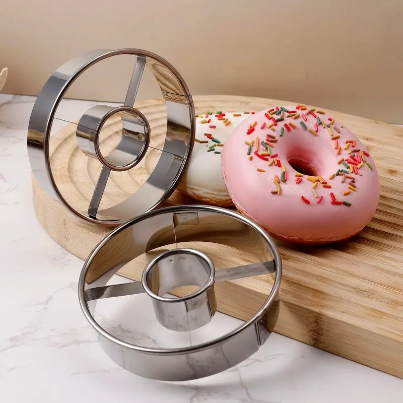 

1PC Round Stainless Steel Donut Special Cutting Mold for Household Baking Mousse Ring Underwire Cookie Pressing Film