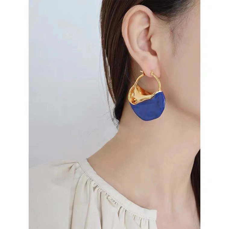 Europe America Enamel Colorful Earrings Women Fine Luxury Jewelry Designer Brand Gift Trend