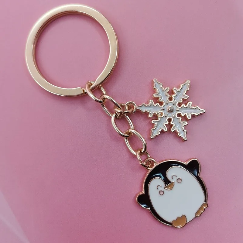 Lovely Penguin Keychain Enamel Key Ring Alloy Animal Key Chains For Women Men Handbag Accessorie Car Hanging Jewelry Handmade