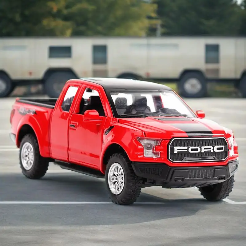 

Металлическая модель пикапа Ford F-150 в масштабе 1:32 со звуком и светом, инерционная, коллекционная, детская игрушка, подарок