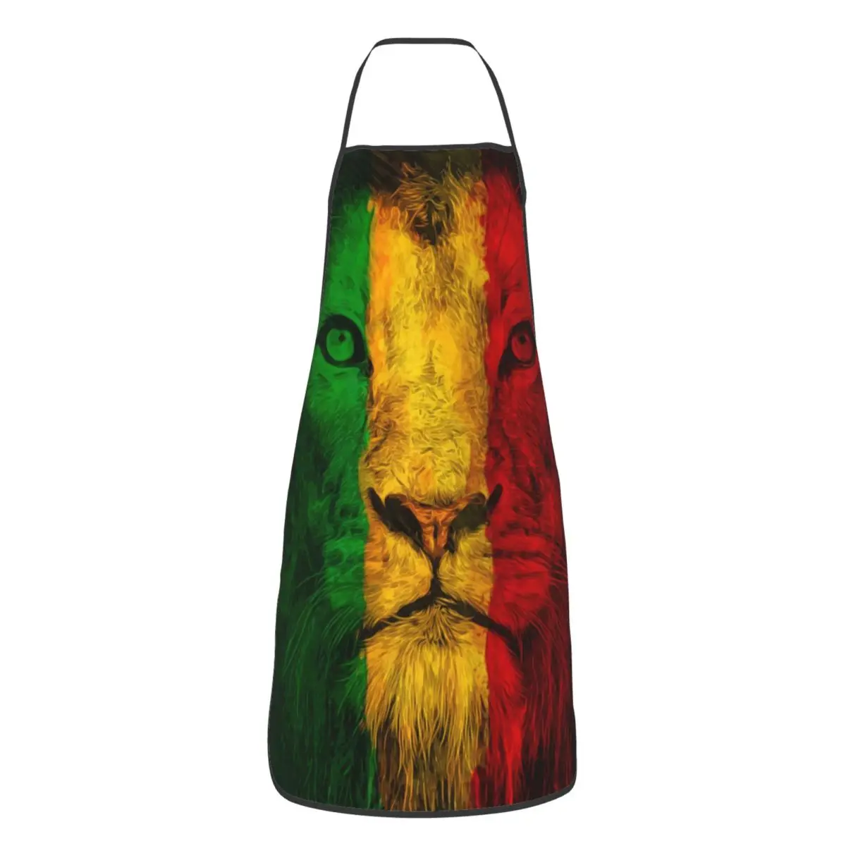 Custom Unisex Rasta Lion Jamaica Flag Kitchen Chef Cooking Baking Apron Men Women Jamaican Reggae Tablier Cuisine for Gardening