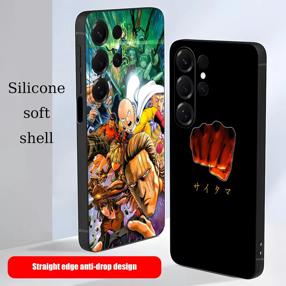 One P-punch man Anime Phone Case For Samsung Galaxy S26 S25 S24 S23 S22 S21 Plus Ultra Fold A Soft Black - view 2