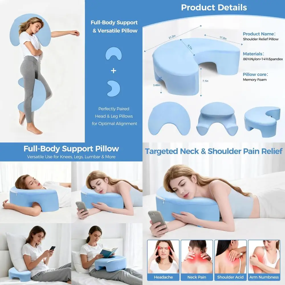 

Эргономичная подушка из пены с эффектом памяти для боковых сна — облегчение боли в шее и плечах с поддержкой шейки матки