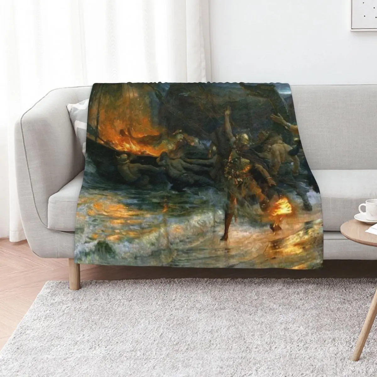 

Viking Funeral Throw Blanket Blankets For Bed Polar Large Flannel Blankets