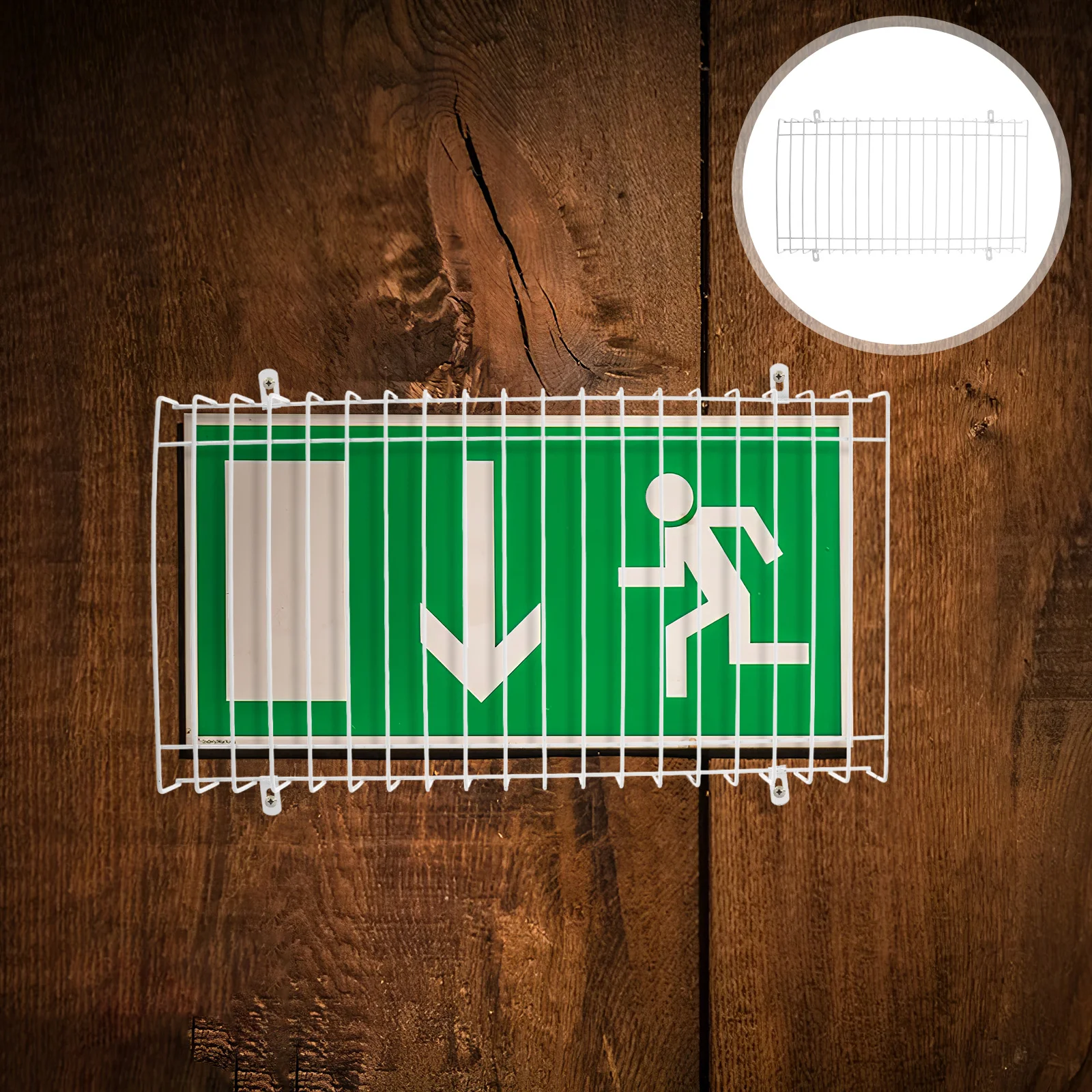 

Защитный знак выхода из нержавеющей стали, встроенный аварийный светильник, проволочная клетка, пробка для повреждений, настенное крепление, защитный знак пожарного выхода