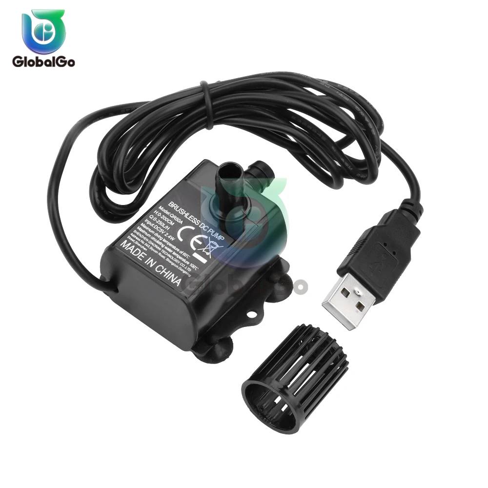 Brushless DC 5V USB Water Pump 2.4W 4.8W 250L/H/ 300L/H Pool Circulating Submersible Pump Water Pump Fountain Aquarium