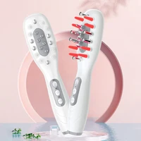 Peine eléctrico para el cuidado del cabello, peine de masaje de microcorriente, acondicionador de cabello, luz LED de color, radiofrecuencia, compresa caliente, cuidado del cuero cabelludo