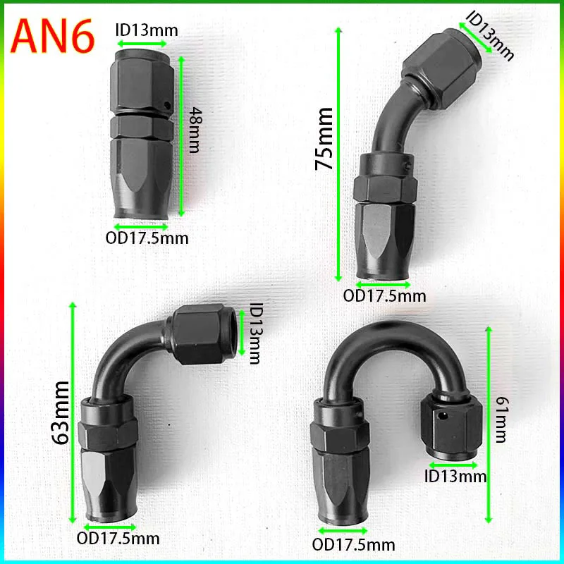 AN6 CEP Oil Fuel Fittings Hose End Connector Adaptor Kit Braided Oil Fuel Hose Line Swivel Fittings Double Hole Wire Clamp #4