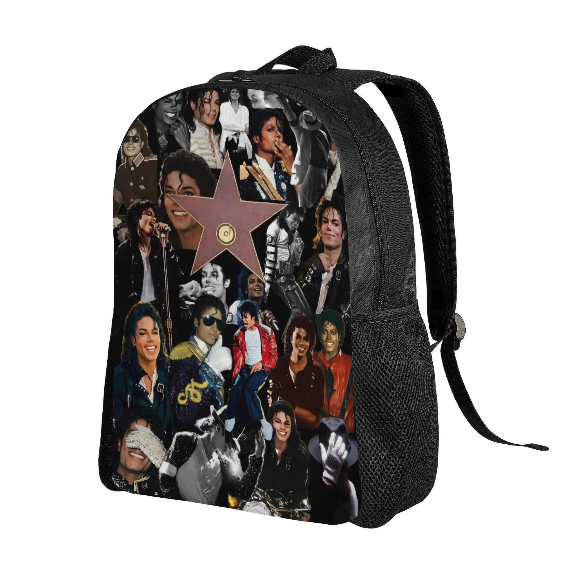 M-Michaels MJ King Music Backpack for Men Women Cool Student Business Daypack  Laptop Computer Canvas Bags with Pocket