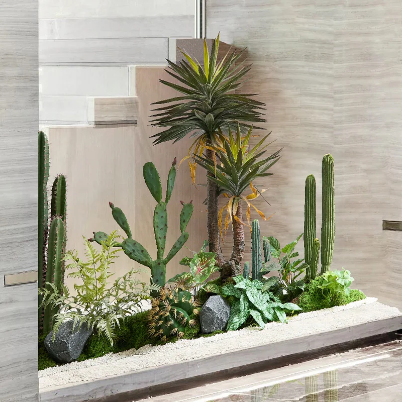 محاكاة الصبار المناظر الطبيعية نبات الرمل الصبار الديكور الإبداعية الطابق بوعاء الحلي #2