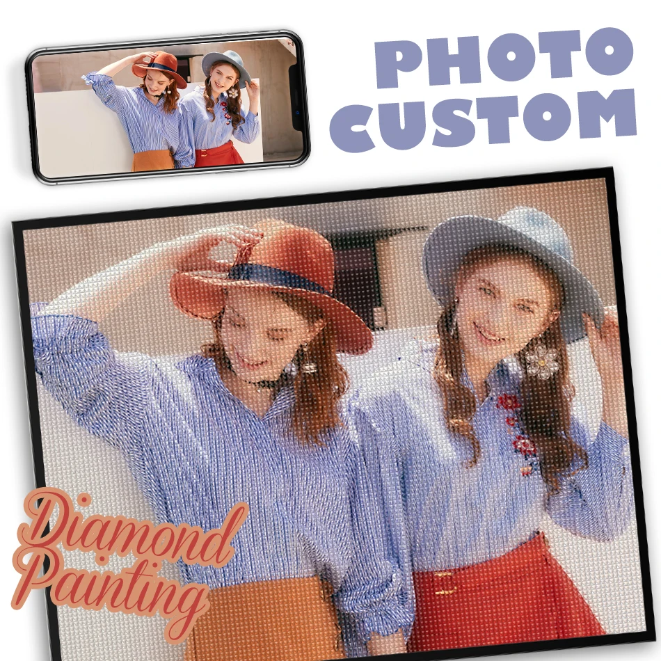 

GATYZTORY Diamond Painting Photo Custom Diamond Mosaic Paintings Diamond Embroidery Personalized Gift Crystal Cross Stitch Kits