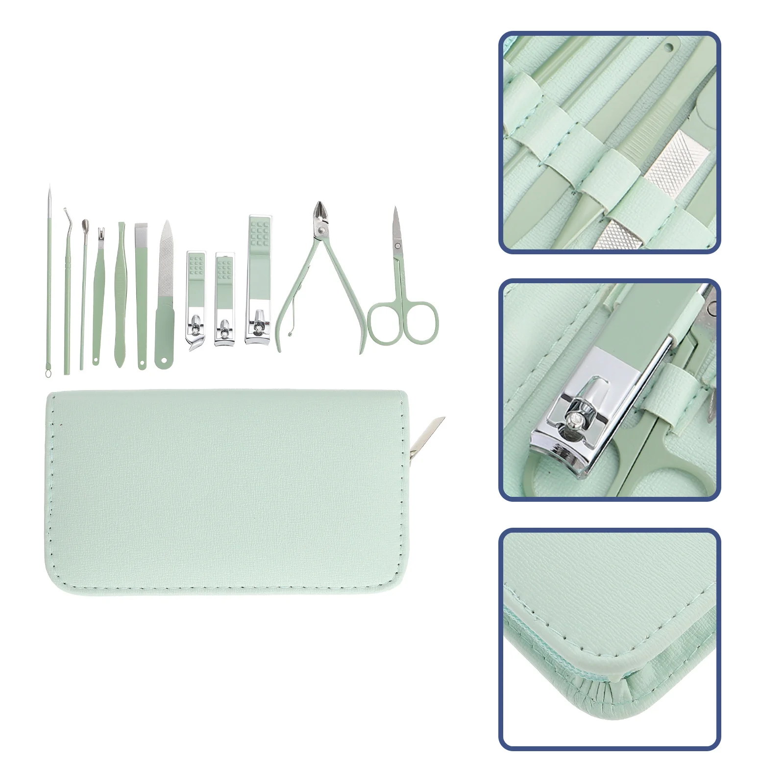 1 مجموعة الفولاذ المقاوم للصدأ مسمار المقص مجموعة المحمولة مانيكير كيت متعددة الوظائف باديكير كيت أداة العناية بالأظافر المنزلية مجموعة