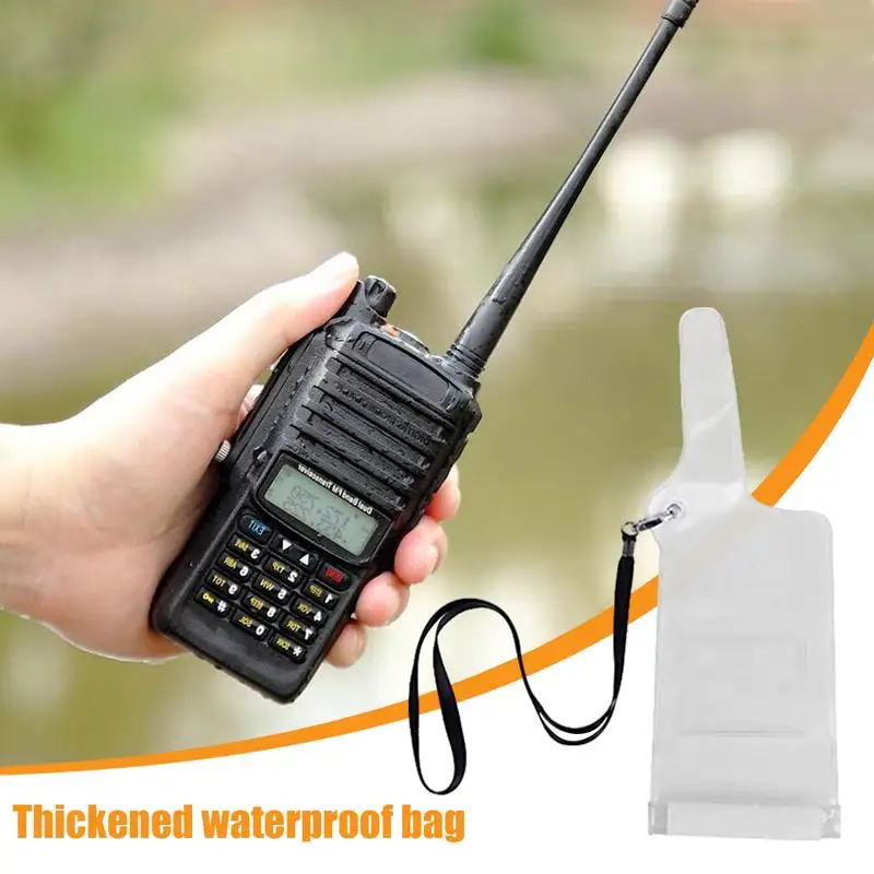 แบบพกพาโปร่งใส PVC กระเป๋ากันน้ําสําหรับ Baofeng UV-5R UV-82 BF-888S Walkie Talkies กระเป๋ากันฝน