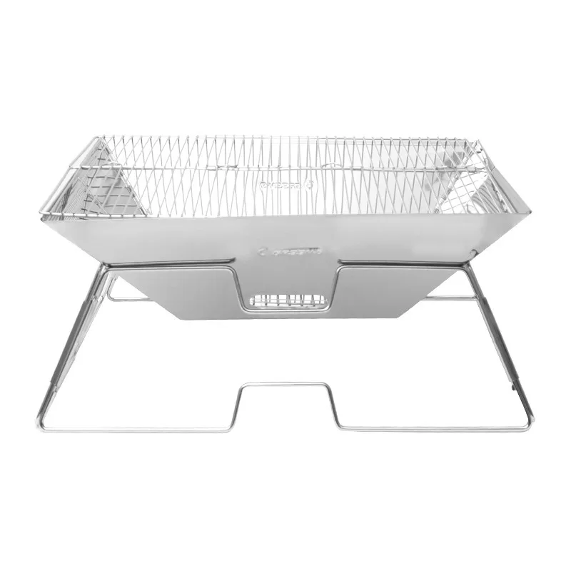 

Medium Size Outdoor Stainless Steel Folding Grill Portable Charcoal BBQ Stove for Home Beach Picnic