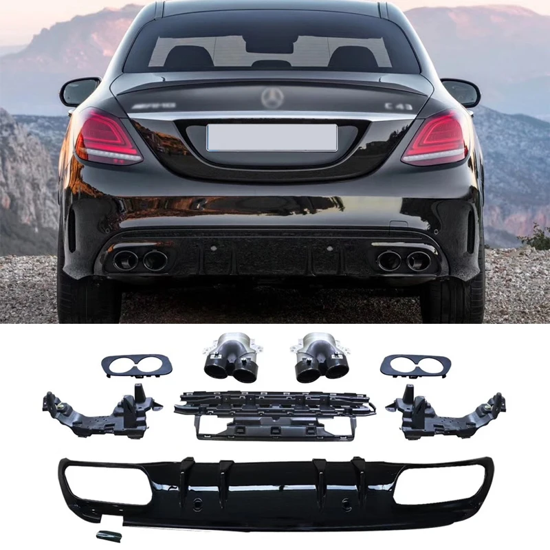 

be suitable for Mercedes Benz C-Class AMG C43 w205 modified C200 tailpipe four out body kit Automotive exterior accessories