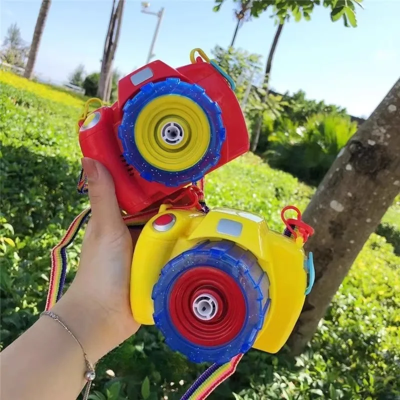 

Outdoor Toys Kids Bubble Club Water Gun Fully-Automatic Light & Sound Shining Bubble Camera Gun Soap Bubble Blower Gift