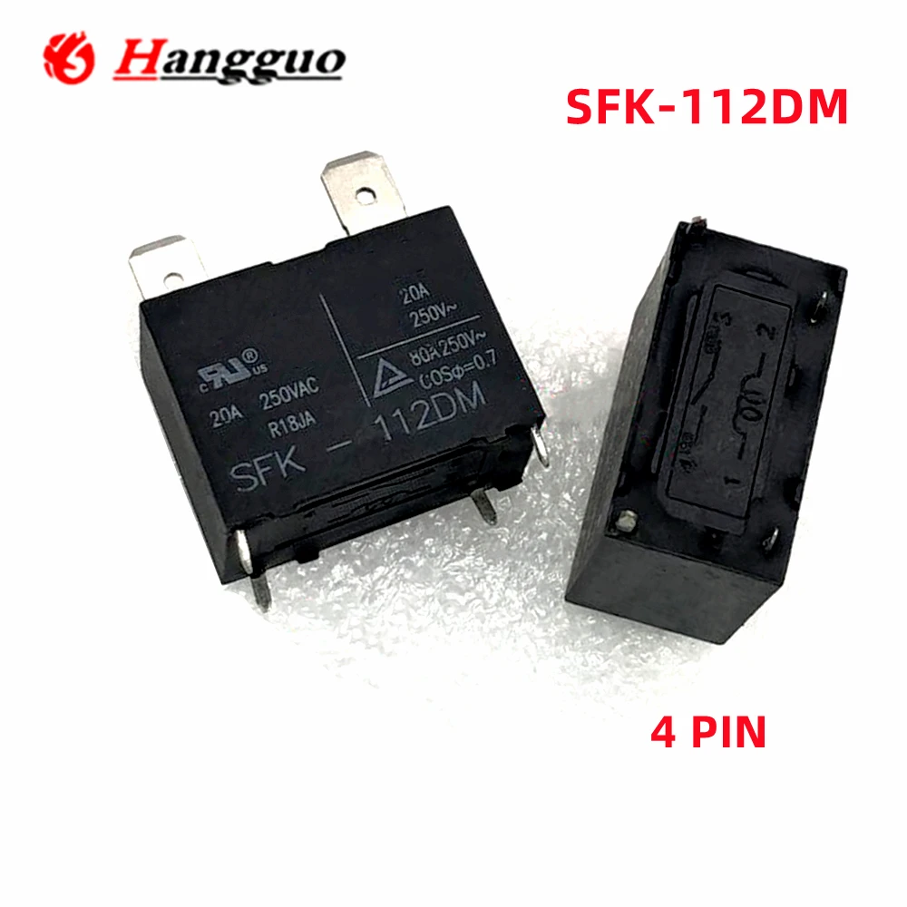 

5PCS/Lot Original SFK-112DM For Air Conditioner Relay Power Relay SFK 112DM 12VDC 20A 250VAC 4pins Relays